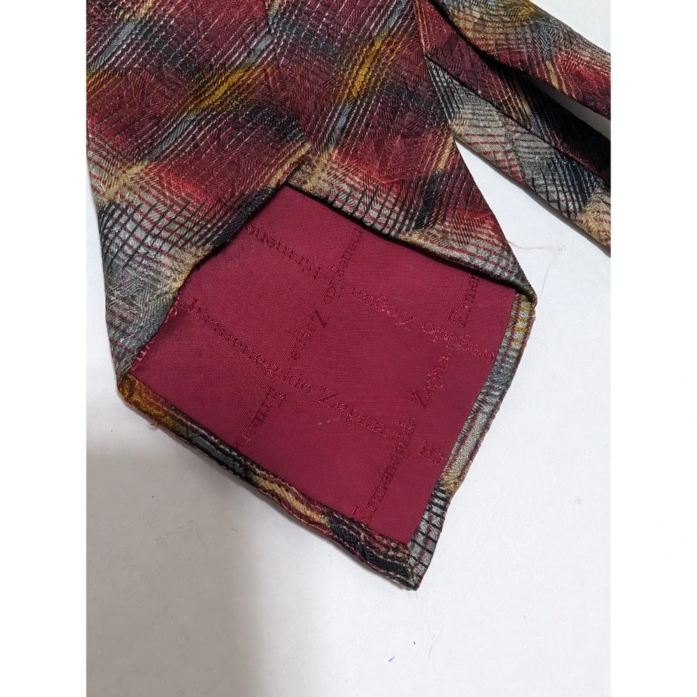 Ermenegildo Zegna 100% Silk Necktie Multicolor‎ Geometric All Over Italy 58
